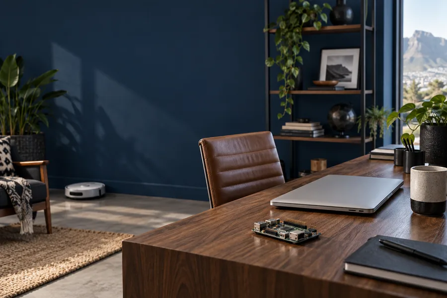 Illustrative AI devices and connected technology scene